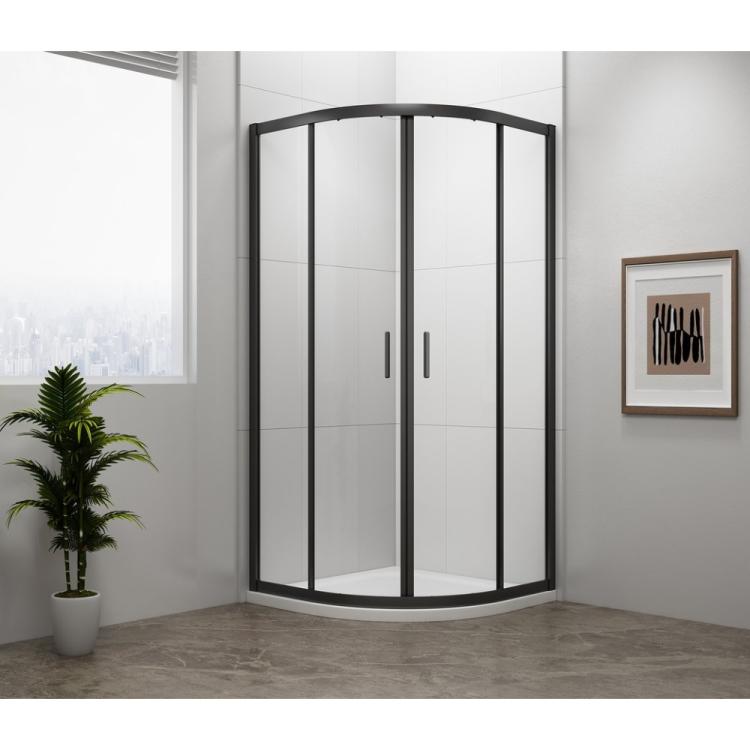 EASY BLACK kabina prysznicowa narożna półokrągła 800x800 mm EL2515B