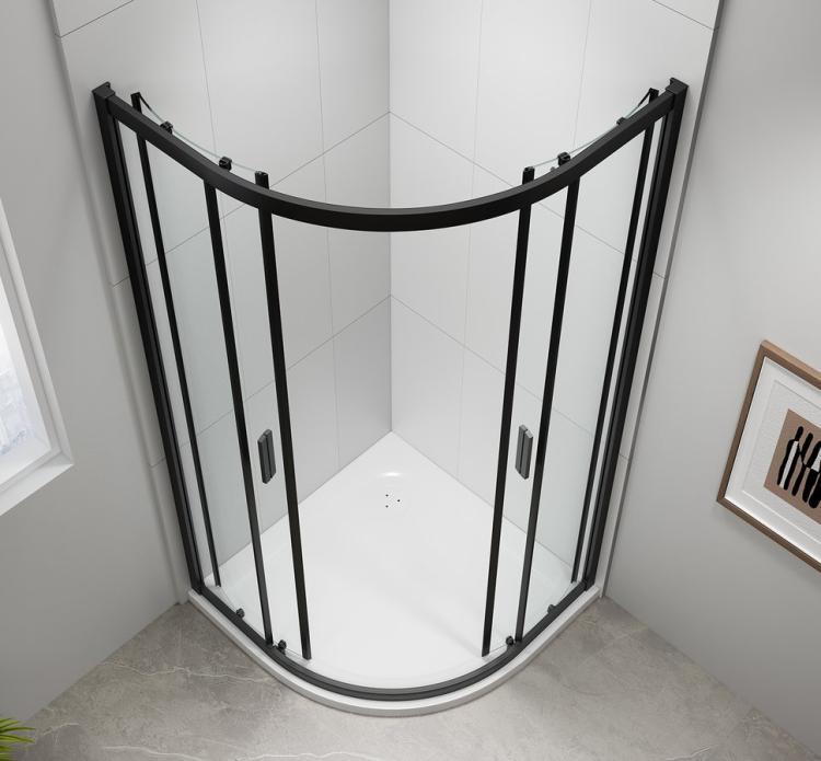 EASY BLACK kabina prysznicowa narożna półokrągła 800x800 mm EL2515B z góry
