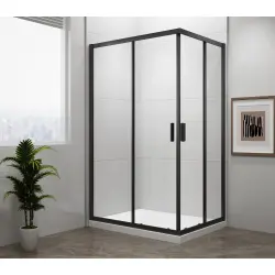 EASY BLACK  kabina prysznicowa narożna prostokątna 90x80x190 cm EL5315B