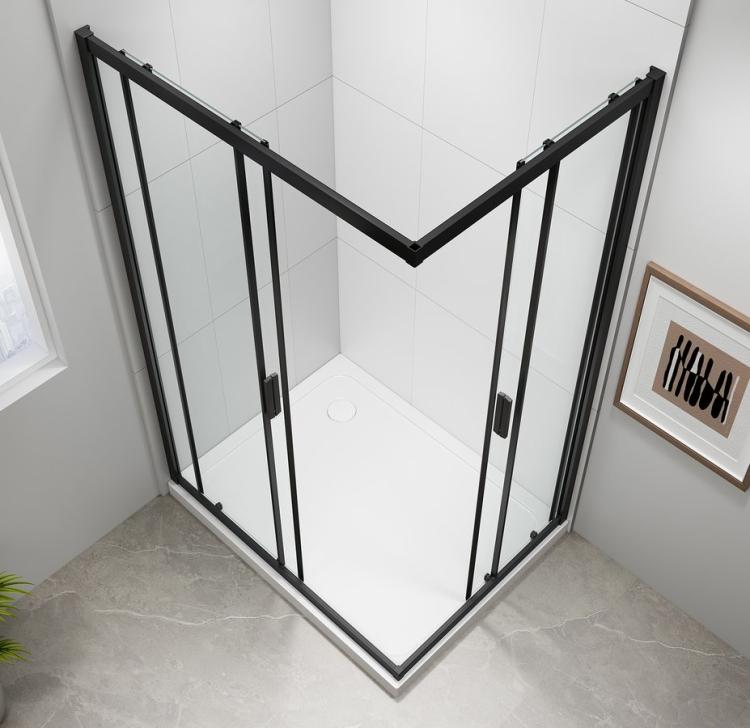 EASY BLACK kabina prysznicowa narożna prostokątna 90x80x190 cm EL5315B z góry