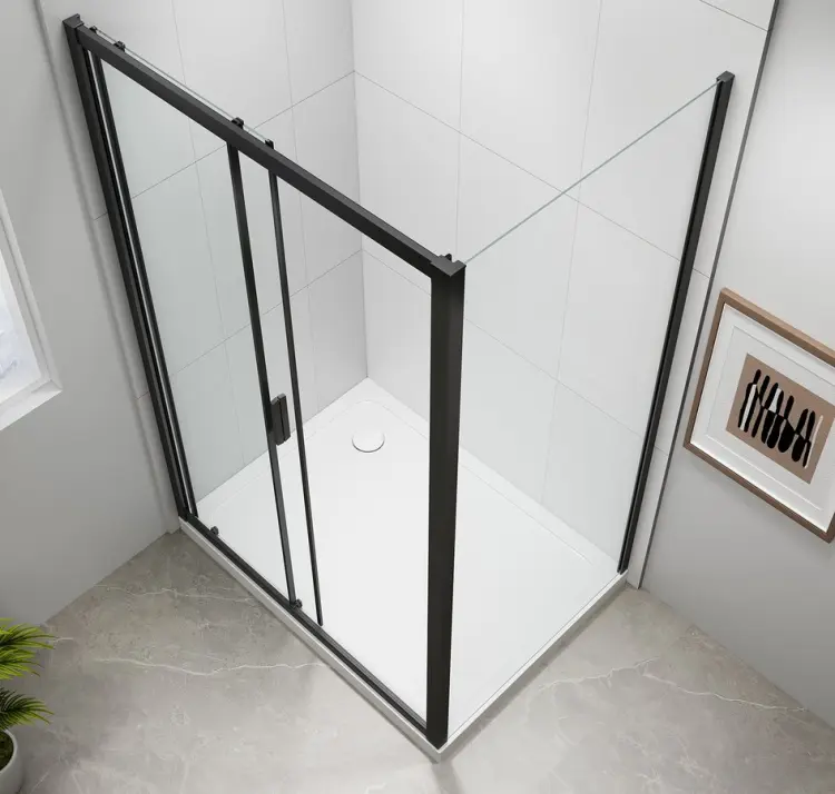 EASY BLACK kabina prysznicowa 1500x900 mm drzwi przesuwne wariant L/P EL1515B-03 z góry