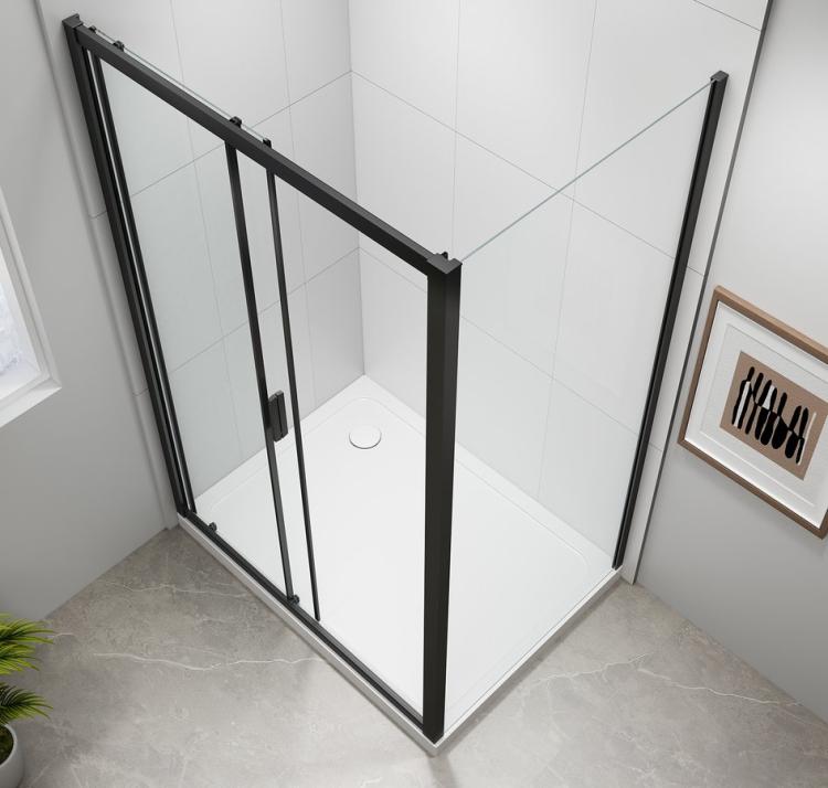 EASY BLACK kabina prysznicowa 1500x700 mm drzwi przesuwne wariant L/P EL1515B-01 z góry