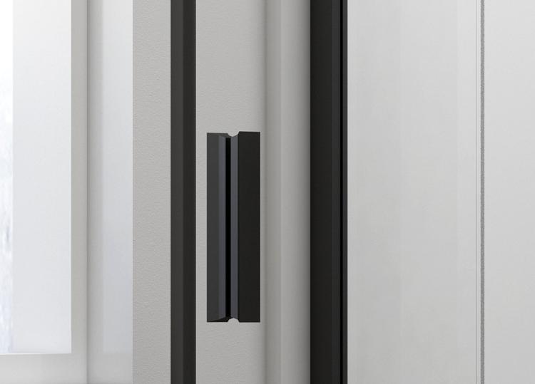 EASY BLACK kabina prysznicowa 900-1000x900 mm, drzwi obrotowe, L/P, szkło czyste EL1715B-03 uchwyt