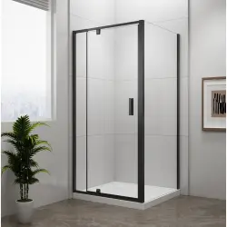EASY BLACK kabina prysznicowa 800-900x900 mm, drzwi obrotowe, L/P, szkło czyste 	EL1615B-03