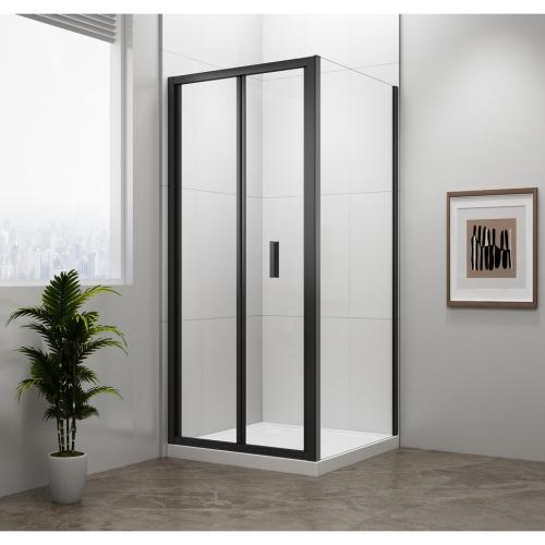 EASY BLACK kabina prysznicowa 800x700 mm, drzwi składane, L/R, szkło czyste EL1980B-01