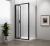 EASY BLACK kabina prysznicowa 900x800 mm, drzwi składane, L/R, szkło czyste EL1990B-02 drzwi otwarte