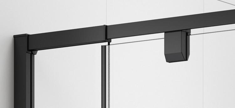 EASY BLACK drzwi prysznicowe do wnęki obrotowe 760-900 mm szkło brick EL1638B rolki górne