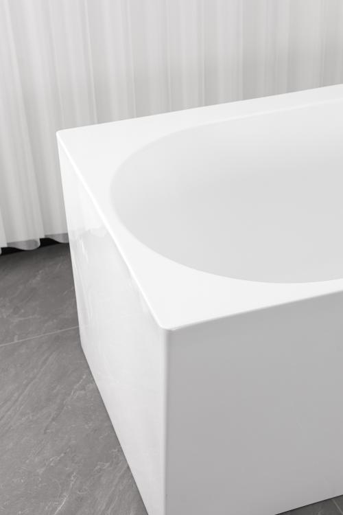 SOLVA wanna wolnostojąca 180x80x56 cm, biała (lewa) tył