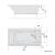 NOEMI Wanna akrylowa prostokątna 150x80x39 cm ciemnoszary 71727.30 rysunek