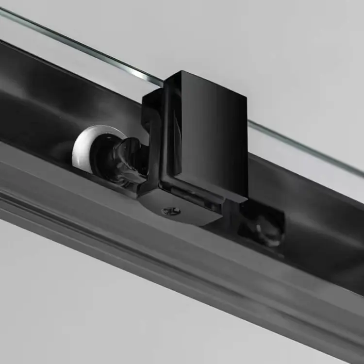 SIGMA SIMPLY BLACK drzwi prysznicowe przesuwne, wejście z rogu 110 cm, szkło czyste GS2111Brolki