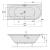 VIVA L wanna asymetryczna 175x80x47 cm, ciemnoszary (lewa) 70119.30  wymiary