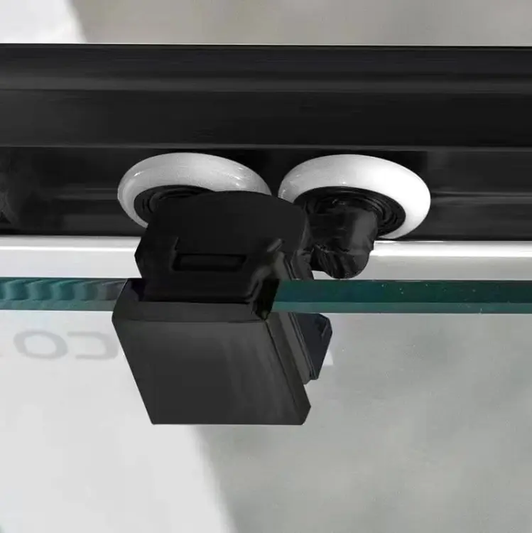 SIGMA SIMPLY BLACK drzwi prysznicowe przesuwne, wejście z rogu 120 cm, szkło czyste GS2112B z bliska