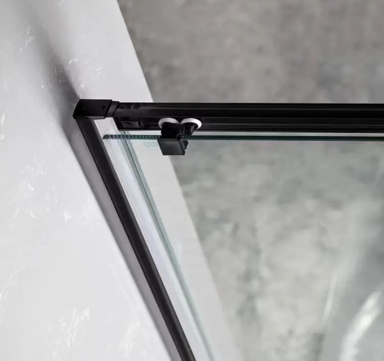 SIGMA SIMPLY BLACK drzwi prysznicowe przesuwne, wejście z rogu 120 cm, szkło czyste GS2112B profil