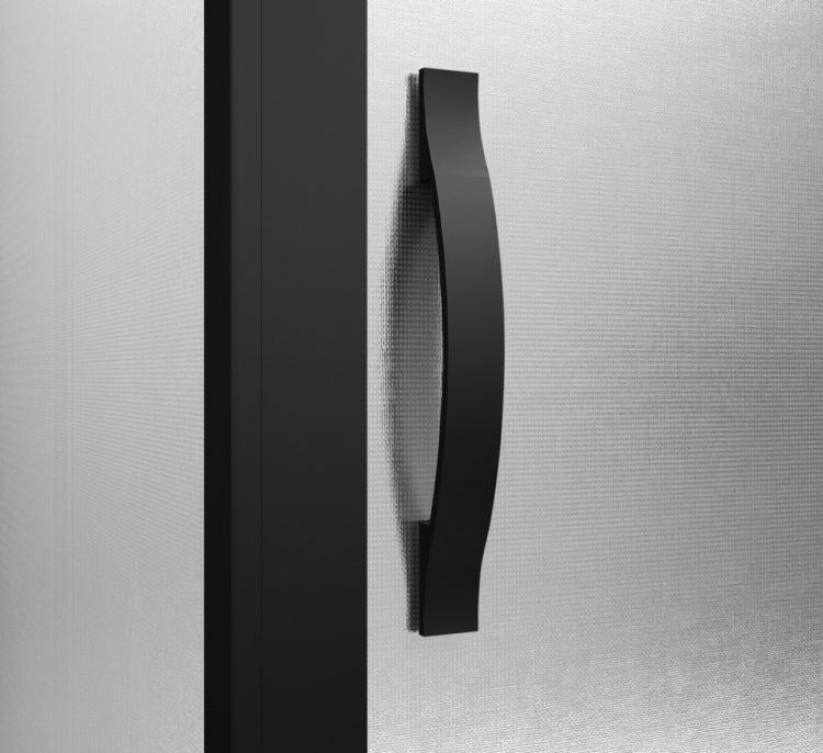 SIGMA SIMPLY BLACK drzwi prysznicowe przesuwne, wejście z rogu 90 cm, szkło brick GS2490B uchwyt