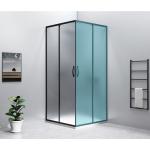 SIGMA SIMPLY BLACK drzwi prysznicowe przesuwne, wejście z rogu 100 cm, szkło brick GS2410B