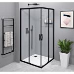 SIGMA SIMPLY BLACK kabina prysznicowa kwadratowa 1000x1000 mm, wejście z rogu, szkło czyste GS2110BGS2110B