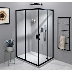 SIGMA SIMPLY BLACK kabina prysznicowa prostokątna 1200x900 mm, instalacja L/R wejście z rogu, szkło czyste 	GS2112B-04