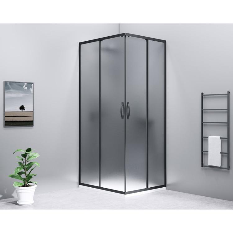 SIGMA SIMPLY BLACK kabina prysznicowa prostokątna 1000x900 mm, instalacja L/R wejście z rogu, szkło brick GS2410B-03