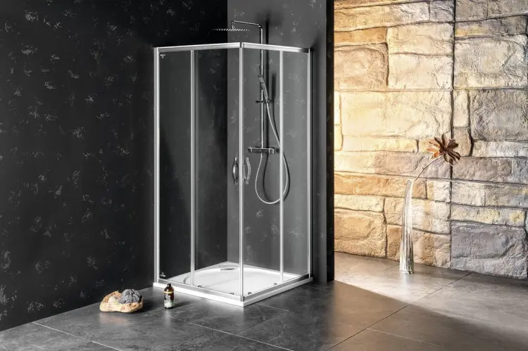 SIGMA SIMPLY Kabina prysznicowa narożna kwadratowa 80x80x190 cm szkło matowe BRICK GS2480GS2480 złożona