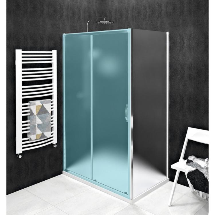 SIGMA SIMPLY Ścianka prysznicowa boczna 80x190 cm szkło matowe Brick GS4380