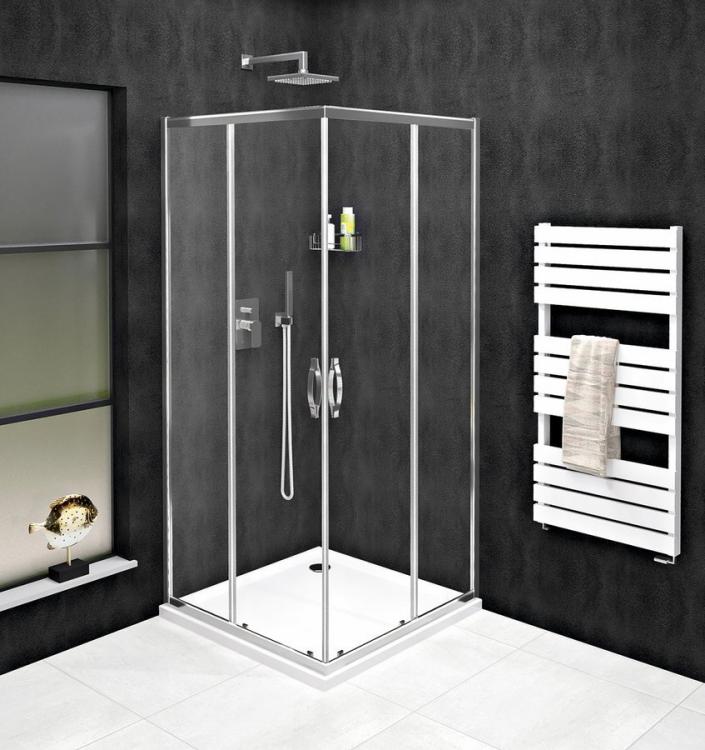 SIGMA SIMPLY Drzwi prysznicowe przesuwne 110x190 cm szkło czyste GS2111 złożona