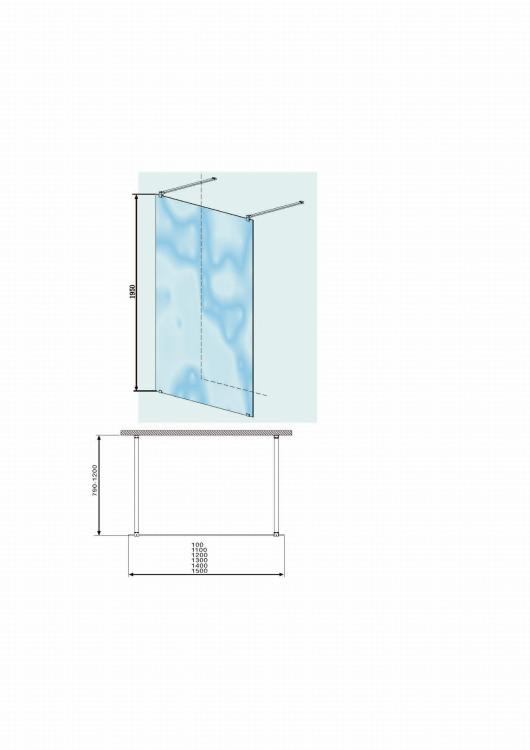 ELEGANCE Kabina przyścienna Walk-in 120x195 cm N8200 - rysunek techniczny.jpg
