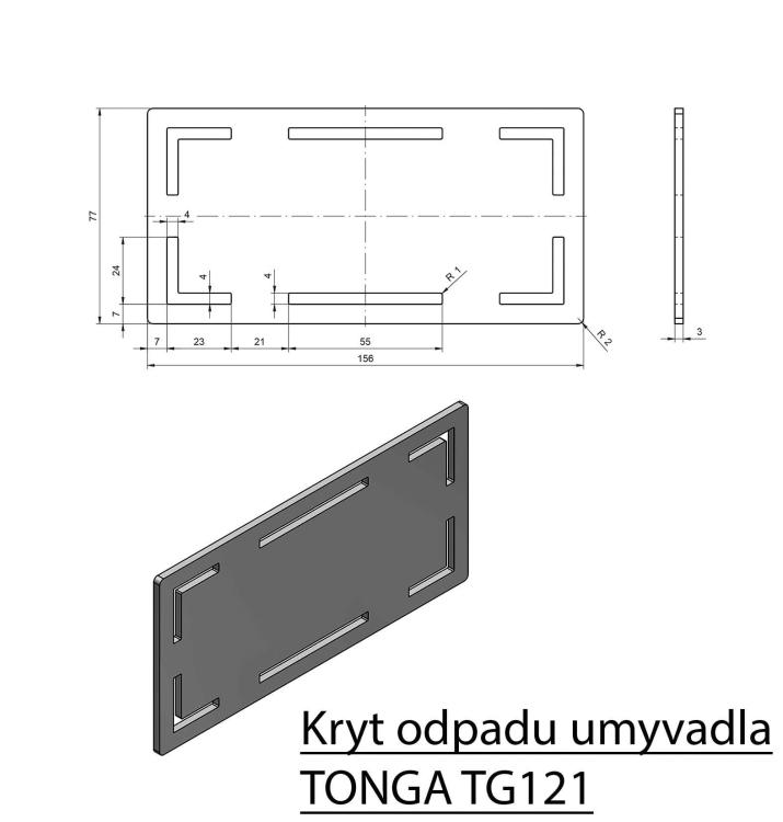 TONGA Umywalka kompozytowa 121x50 cm TG121 - karta produktu