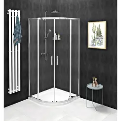 SIGMA SIMPLY Kabina prysznicowa narożna półokrągła 80x80x190 cm szkło czyste GS5580
