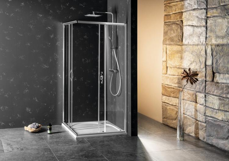 SIGMA SIMPLY Kabina prysznicowa narożna prostokątna 120x100x190 cm szkło czyste GS2112-03  drzwi otwarte