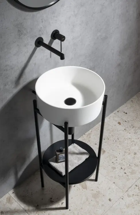 THIN umywalka nablatowa Ø38 cm, biały mat WN548 aranżacja