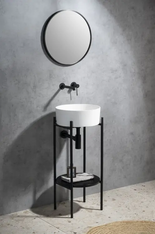 THIN umywalka nablatowa Ø38 cm, biały mat WN548 wizualizacja