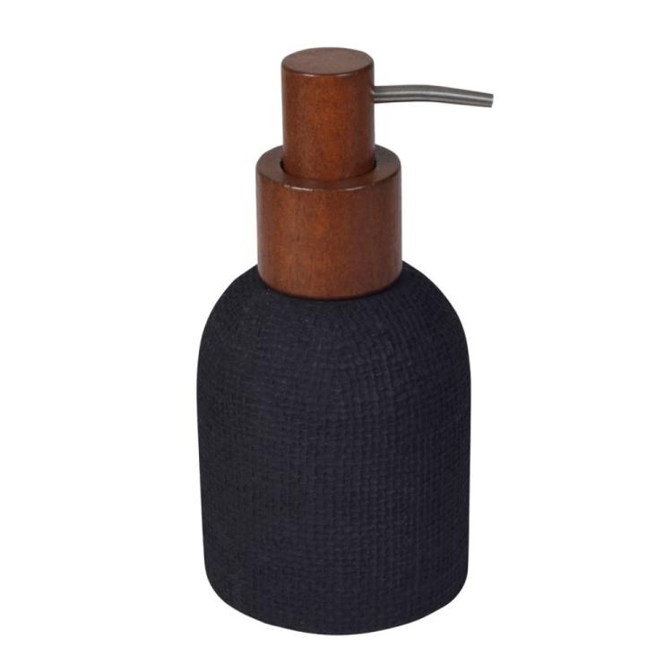 CRAFT dozownik mydła do postawienia, czarny/drewno 8570