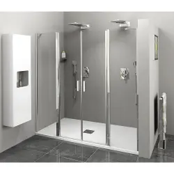 ZOOM  drzwi prysznicowe 160x190 cm dwuskrzydłowe, szkło czyste ZL1416