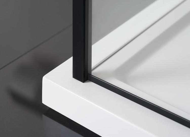 ZOOM BLACK ścianka boczna 1000 mm, szkło czyste ZL3210B na brodziku