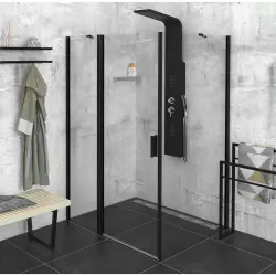 ZOOM BLACK Kabina prysznicowa narożna prostokątna 130x80x200 cm wariant L/P ZL1313BZL3280B