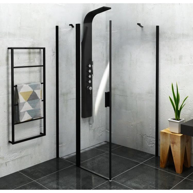 ZOOM BLACK Kabina prysznicowa narożna kwadratowa 100x100x200 cm ZL1310BZL3210B