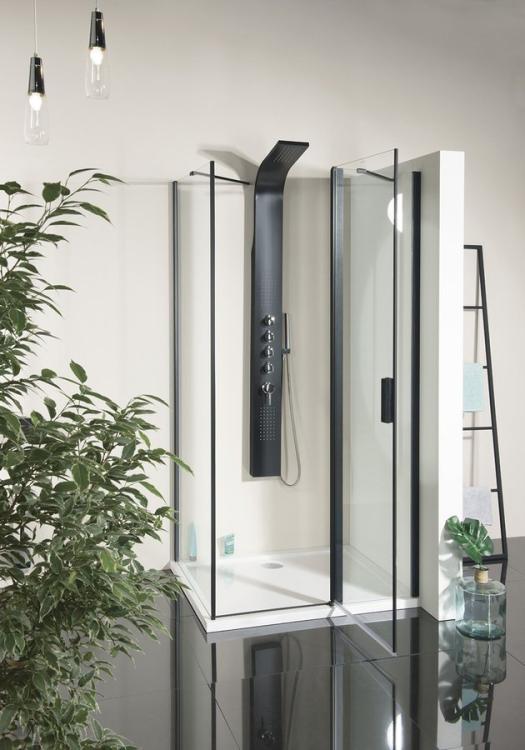 ZOOM BLACK Kabina prysznicowa narożna prostokątna 120x80x200 cm ZL1312BZL3280B wizualizacja