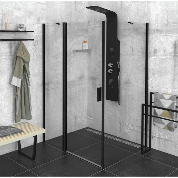 ZOOM BLACK Kabina prysznicowa narożna prostokątna 140x80x200 cm ZL1314BZL3280B