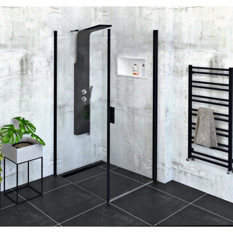 ZOOM BLACK Kabina prysznicowa narożna prostokątna 80x100x200 cm ZL1280BZL3210B