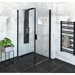 ZOOM BLACK Kabina prysznicowa narożna prostokątna 90x100x200 cm ZL1290BZL3210B