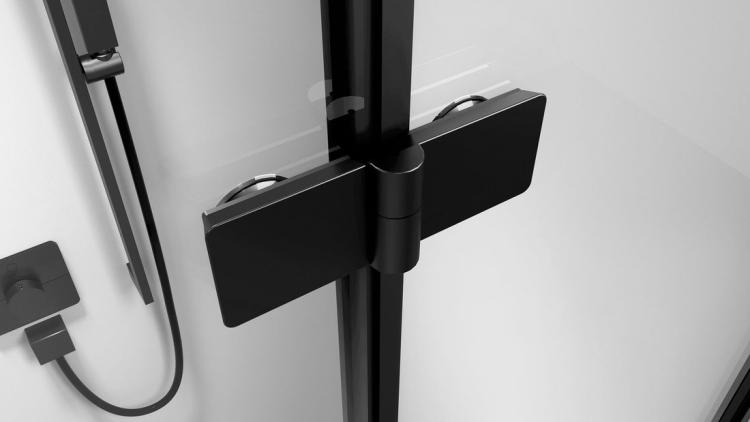ZOOM BLACK drzwi prysznicowe do wnęki 700 mm składane, prawe, szkło czyste ZL4715BR-01  z bliska