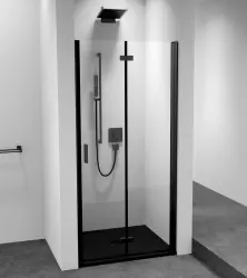 ZOOM BLACK drzwi prysznicowe do wnęki 900 mm składane, prawe, szkło czyste ZL4915BR-01