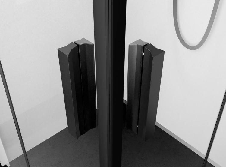 ZOOM BLACK Kabina prysznicowa narożna kwadratowa 80x80x200 cm wejście z rogu ZL4815BL-02  uchwyt