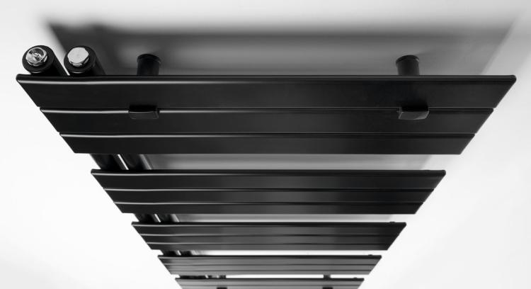 MYTHOS grzejnik łazienkowy 500x1430 mm, 602 W, czarny mat LLM514B z góry