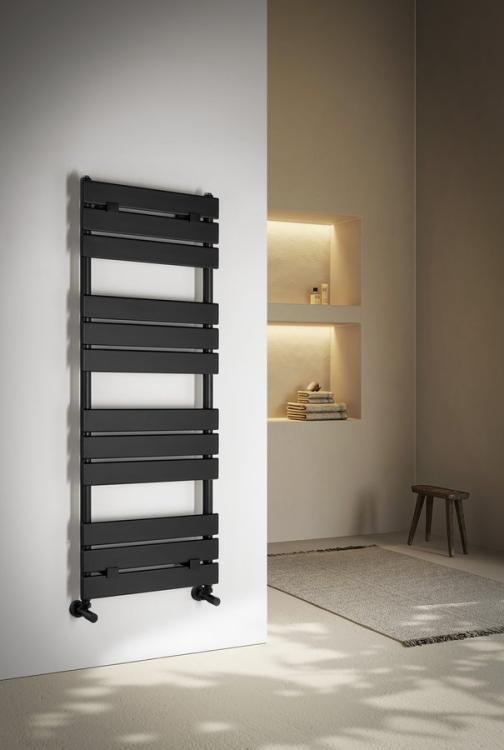 BONDECO grzejnik łazienkowy 500x1266 mm, 577 W, czarny mat DC512B WIZUALIZACJA
