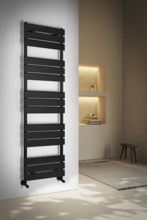 BONDECO grzejnik łazienkowy 500x1606 mm, 712 W, czarny mat DC516B wizualizacja