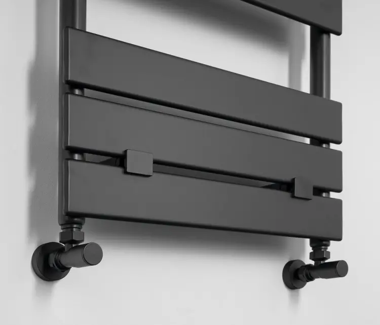 BONDECO grzejnik łazienkowy 500x926 mm, 442 W, czarny mat DC592B podłączenie