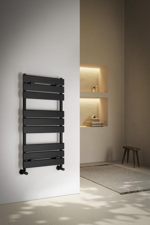 BONDECO grzejnik łazienkowy 500x926 mm, 442 W, czarny mat DC592B wizualizacja