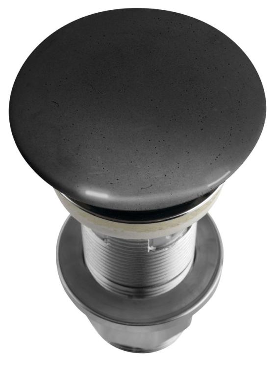 Korek umywalkowy 5/4'', klik-klak, betonowy grzybek, 10-80 mm, antracyt półpołysk AS916 z góry
