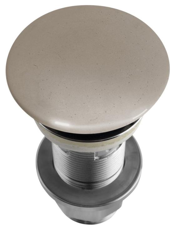 Korek umywalkowy 5/4'', klik-klak, betonowy grzybek, 10-80 mm, piaskowy półpołysk AS914 z góry